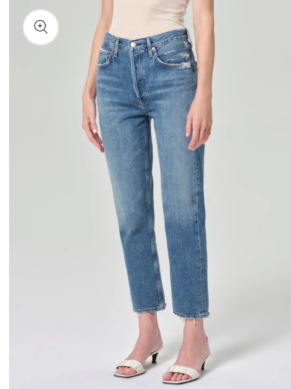 AGOLDE Riley Crop Light Blue High-Rise Ankle Jean 23